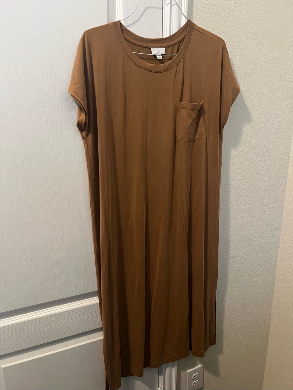 J Jill Buttercore Pocket T-Shirt Dress in Brown